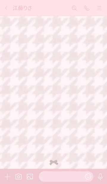 [LINE着せ替え] シンプルふんわり千鳥格子♡ピンクモカの画像3