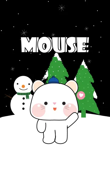 [LINE着せ替え] White Mouse In Winter Season Theme (JP)の画像1