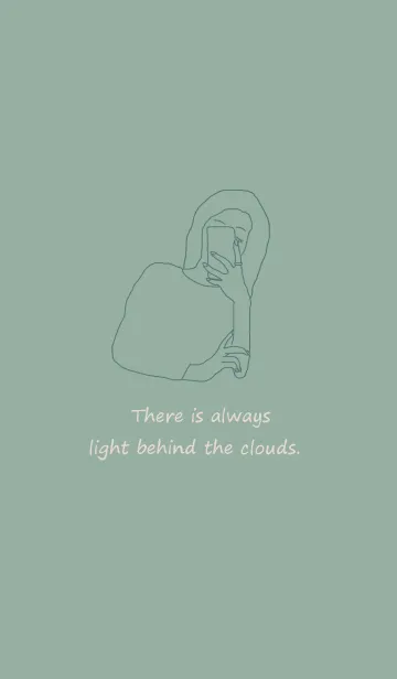 [LINE着せ替え] selfie girl /dusty greenの画像1