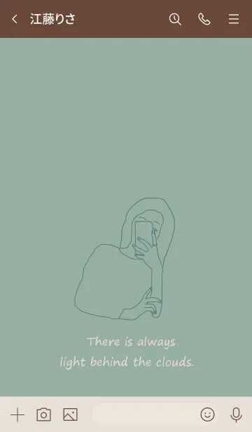 [LINE着せ替え] selfie girl /dusty greenの画像3