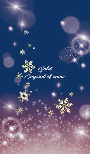 [LINE着せ替え] ボルドー : 幸運ゴールドの雪結晶の画像1