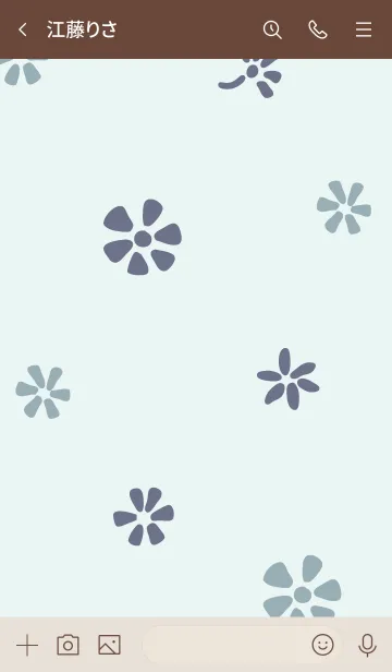 [LINE着せ替え] 小花たくさん ブルー5の画像3