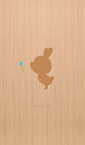 [LINE着せ替え] Woodgrain rabbit B.の画像1