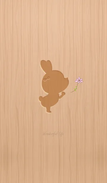 [LINE着せ替え] Woodgrain rabbit G.の画像1