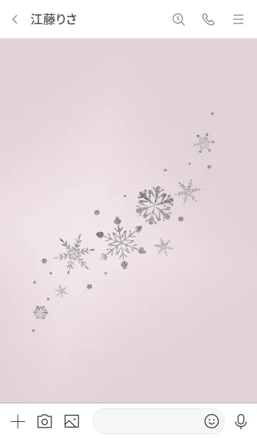 [LINE着せ替え] 大人シンプル 雪の結晶 ピンクベージュの画像3