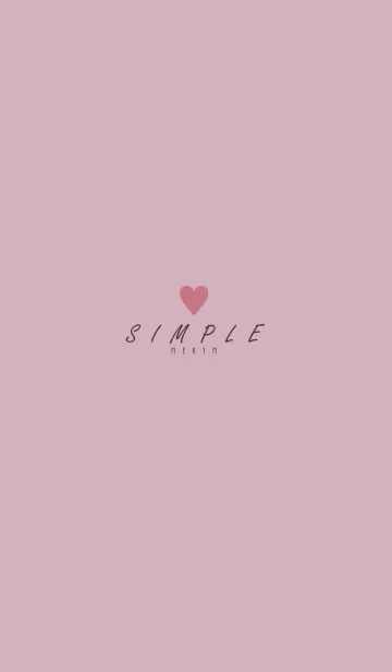 [LINE着せ替え] DUSKY PINK BROWN SIMPLE HEARTの画像1
