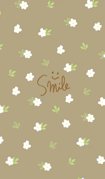 [LINE着せ替え] 白い小花 ブラウン3の画像1