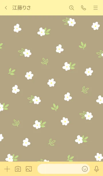 [LINE着せ替え] 白い小花 ブラウン3の画像3