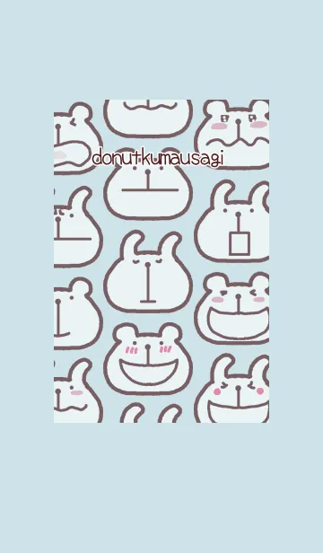 [LINE着せ替え] ドーナツくまとうさぎ BUの画像1