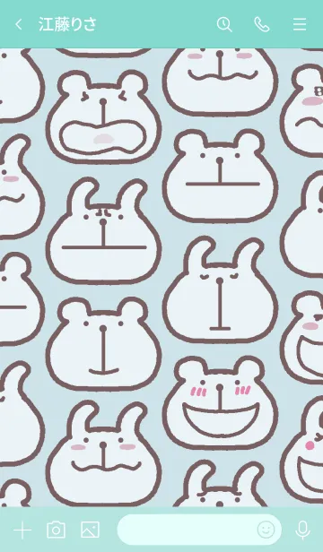 [LINE着せ替え] ドーナツくまとうさぎ BUの画像3