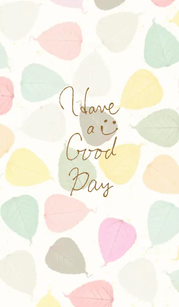 [LINE着せ替え] カラフル葉っぱスマイル24の画像1