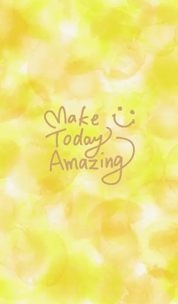 [LINE着せ替え] スマイル-水彩黄色25-の画像1