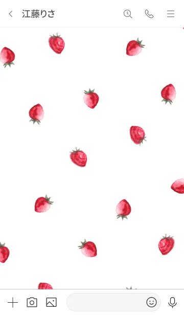 [LINE着せ替え] シンプル可愛いいちご・パターンの画像3