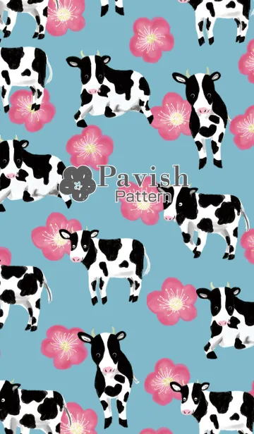 [LINE着せ替え] 牛と梅と希望～Pavish Pattern～の画像1