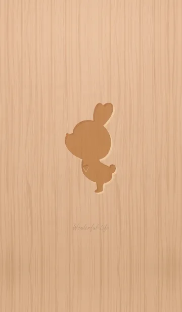 [LINE着せ替え] Woodgrain rabbit B2.の画像1