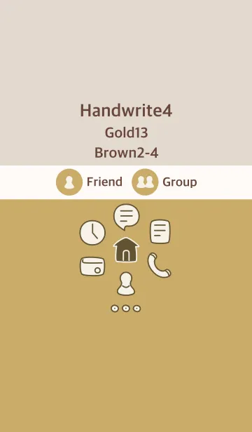 [LINE着せ替え] 手書き4 ゴールド13 ブラウン2-4の画像1