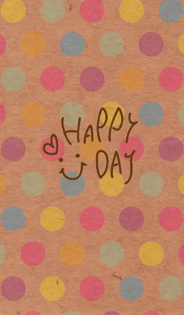 [LINE着せ替え] クラフト紙カラフルドットスマイル19の画像1