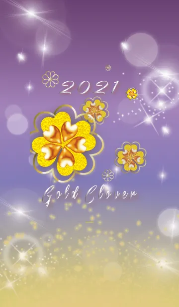 [LINE着せ替え] 黒と黄色 : 2021開運クローバーの画像1