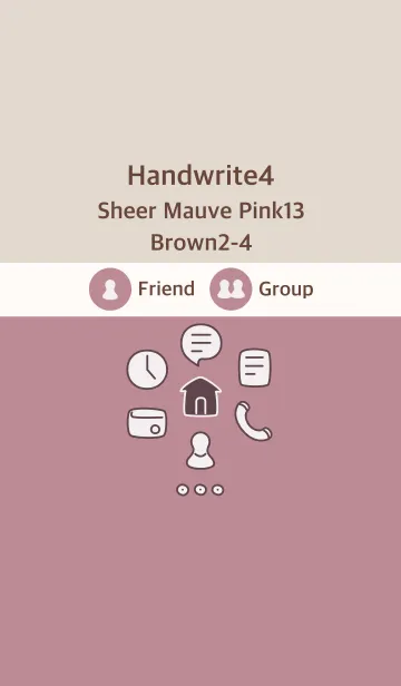 [LINE着せ替え] 手書き4 シアーM ピンク13 ブラウン2-4の画像1