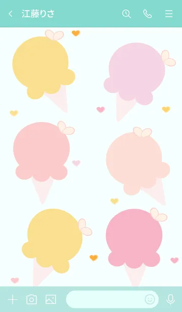 [LINE着せ替え] Cute ice-cream theme 97の画像3