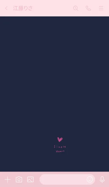 [LINE着せ替え] ネイビーとピンク手書きハート。の画像3