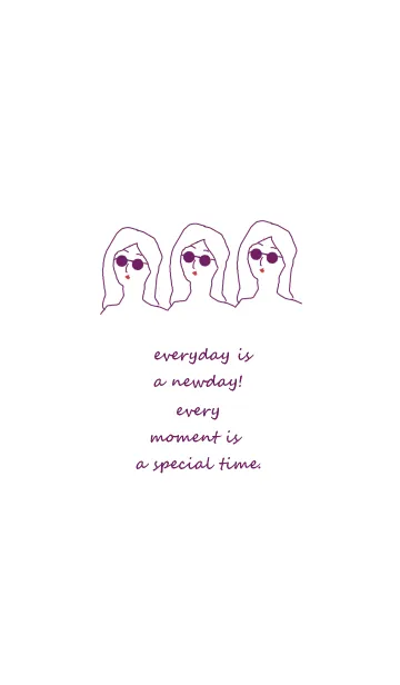 [LINE着せ替え] everyday is a newday (purple)の画像1