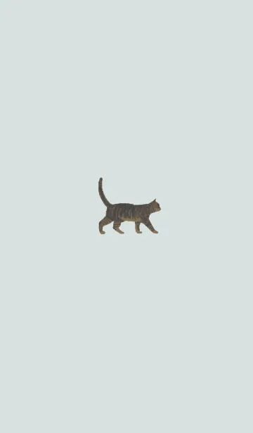 [LINE着せ替え] シンプルなネコ（堤防のキジトラ）の画像1