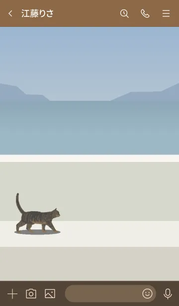 [LINE着せ替え] シンプルなネコ（堤防のキジトラ）の画像3