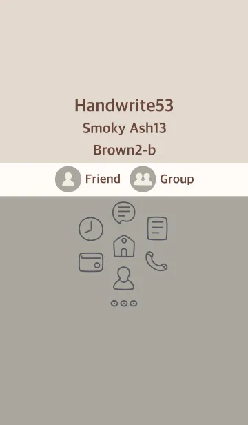 [LINE着せ替え] 手書き53 スモーキーash13 ブラウン2-bの画像1
