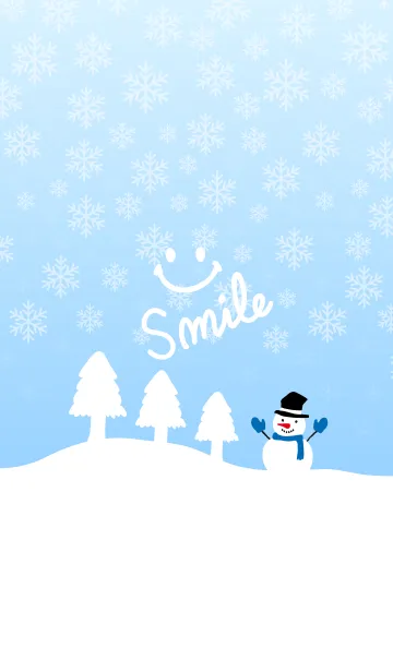 [LINE着せ替え] 雪降る-青-＠冬特集7の画像1