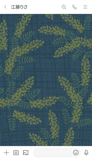 [LINE着せ替え] ミモザと麻 藍色の画像3