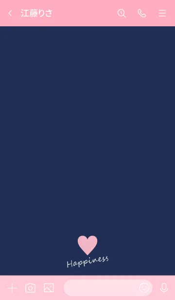 [LINE着せ替え] Small Heart *Navy+Pink 10*の画像3