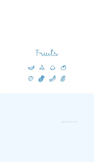 [LINE着せ替え] Fruits blue whiteの画像1