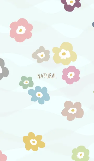 [LINE着せ替え] くすみカラー花々 ブルーの画像1