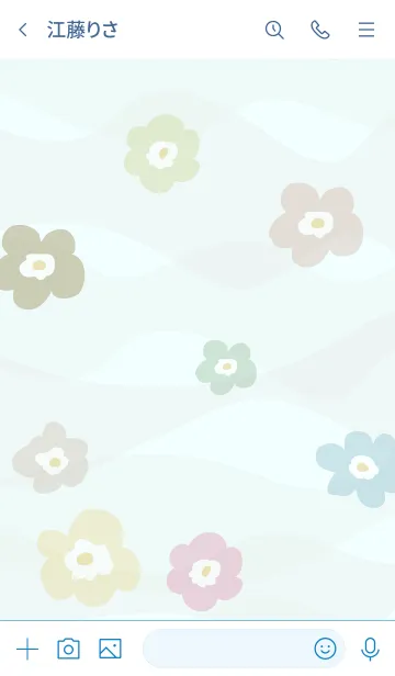 [LINE着せ替え] くすみカラー花々 ブルーの画像3
