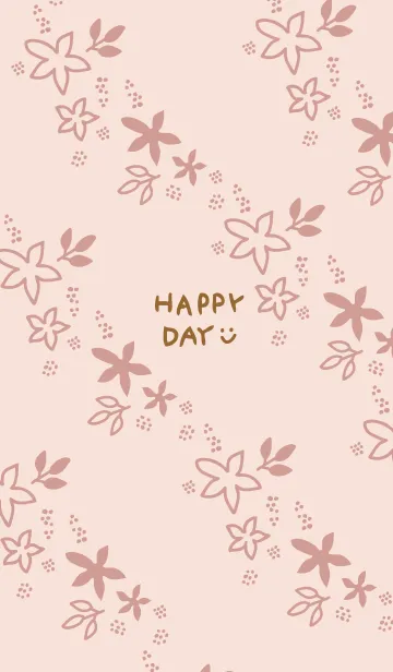 [LINE着せ替え] シンプルくすみフラワーピンク5の画像1