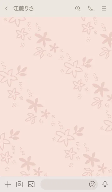 [LINE着せ替え] シンプルくすみフラワーピンク5の画像3