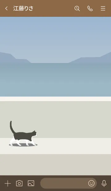 [LINE着せ替え] シンプルなネコ（堤防のハチワレ）の画像3