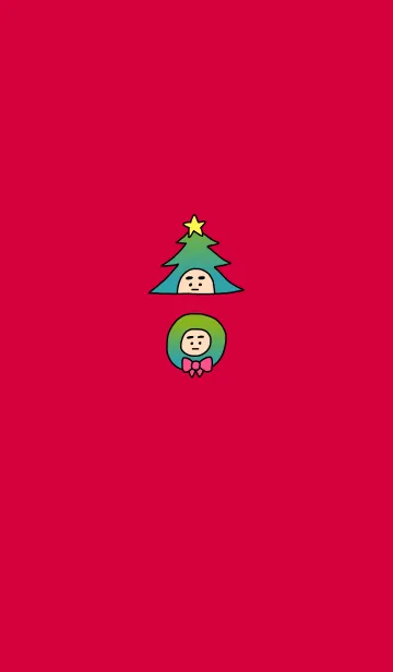 [LINE着せ替え] ぼくのふとまゆ クリスマスリース 2の画像1