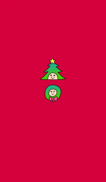 [LINE着せ替え] ぼくのふとまゆ クリスマスリース 3の画像1