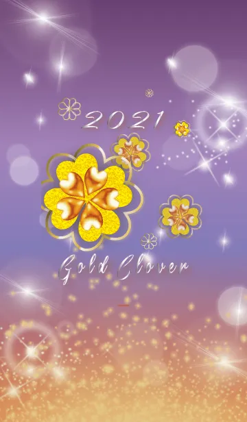 [LINE着せ替え] 赤 : 2021開運クローバーの画像1