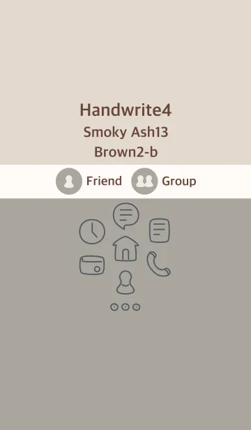 [LINE着せ替え] 手書き4 スモーキーアッシュ13 ブラウン2-bの画像1