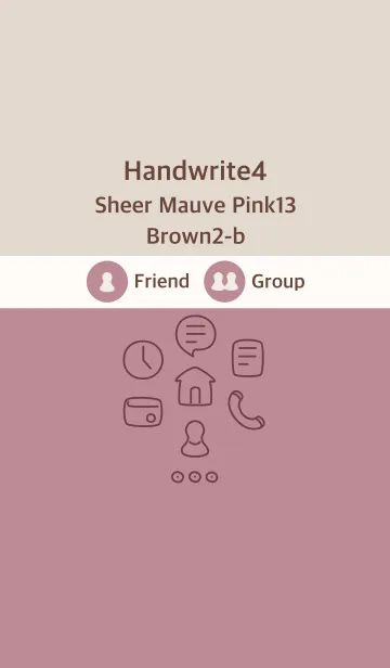[LINE着せ替え] 手書き4 シアーM ピンク13 ブラウン2-bの画像1