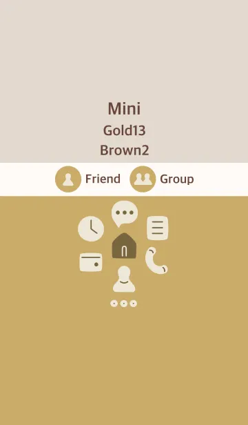 [LINE着せ替え] ミニ ゴールド13 ブラウン2の画像1