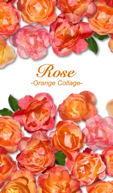 [LINE着せ替え] 薔薇 「オレンジ色のコラージュ」の画像1