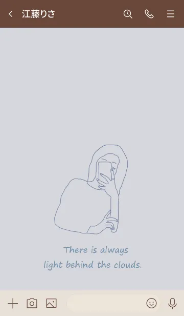 [LINE着せ替え] selfie girl /dusty blueの画像3