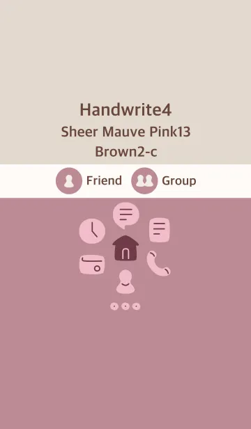[LINE着せ替え] 手書き4 シアーM ピンク13 ブラウン2-cの画像1