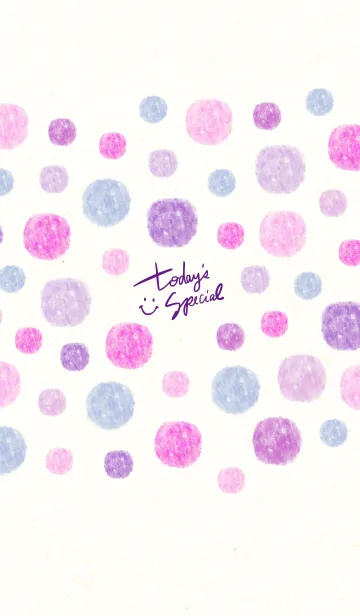 [LINE着せ替え] 水彩水玉パープルピンク2の画像1