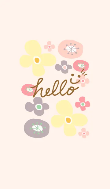 [LINE着せ替え] 北欧風お花ピンク-スマイル28-の画像1