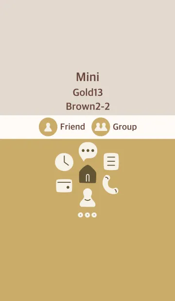 [LINE着せ替え] ミニ ゴールド13 ブラウン2-2の画像1